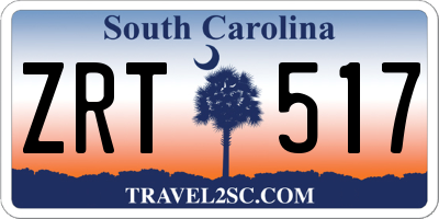 SC license plate ZRT517