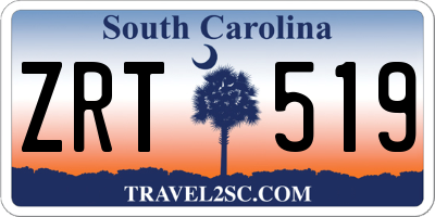 SC license plate ZRT519