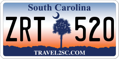 SC license plate ZRT520