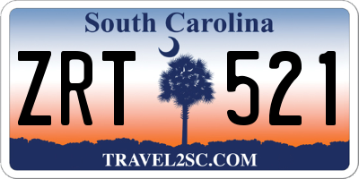 SC license plate ZRT521