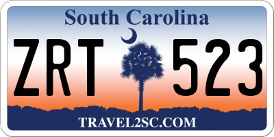 SC license plate ZRT523