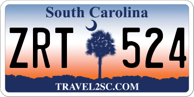 SC license plate ZRT524