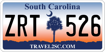 SC license plate ZRT526