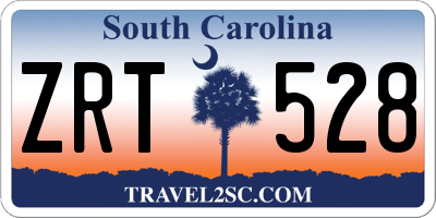 SC license plate ZRT528