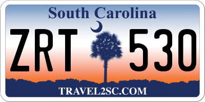 SC license plate ZRT530