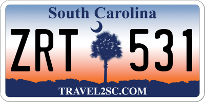 SC license plate ZRT531