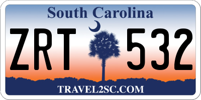 SC license plate ZRT532