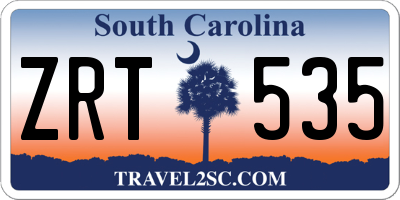 SC license plate ZRT535