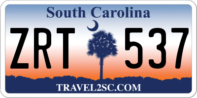 SC license plate ZRT537