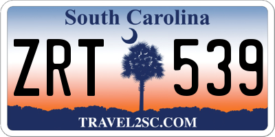 SC license plate ZRT539