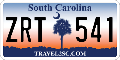 SC license plate ZRT541