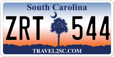 SC license plate ZRT544
