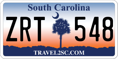 SC license plate ZRT548
