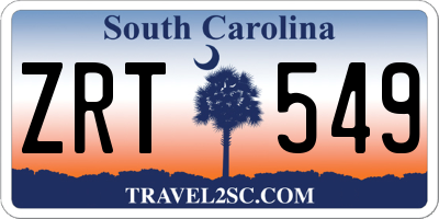 SC license plate ZRT549