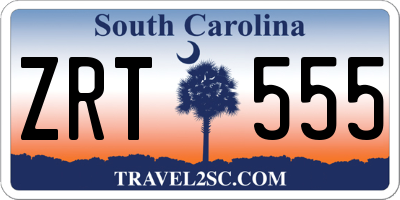SC license plate ZRT555