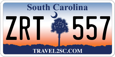 SC license plate ZRT557