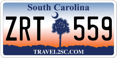 SC license plate ZRT559