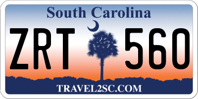SC license plate ZRT560