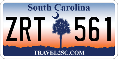 SC license plate ZRT561