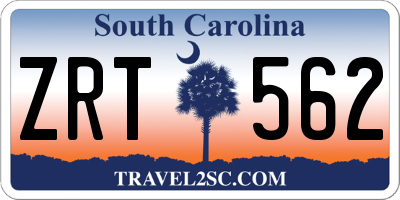 SC license plate ZRT562