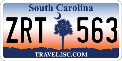 SC license plate ZRT563