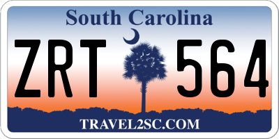 SC license plate ZRT564