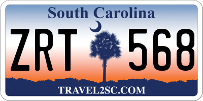 SC license plate ZRT568