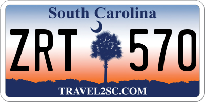 SC license plate ZRT570