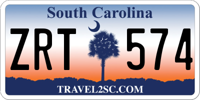 SC license plate ZRT574