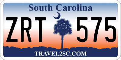 SC license plate ZRT575