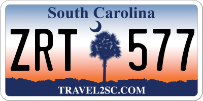 SC license plate ZRT577