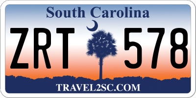 SC license plate ZRT578
