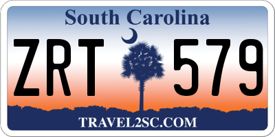 SC license plate ZRT579