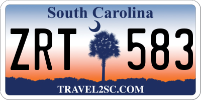 SC license plate ZRT583