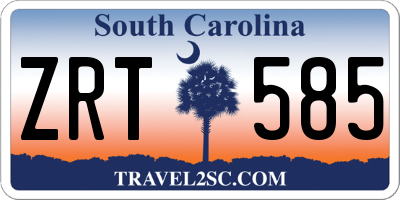 SC license plate ZRT585