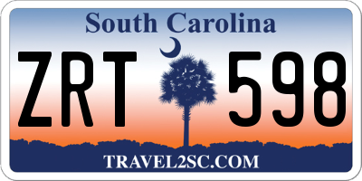 SC license plate ZRT598