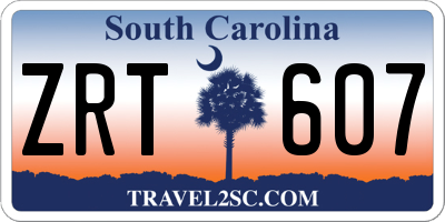 SC license plate ZRT607