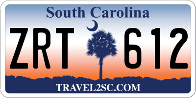 SC license plate ZRT612