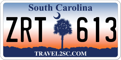 SC license plate ZRT613