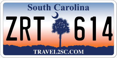 SC license plate ZRT614