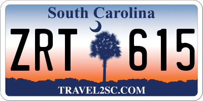 SC license plate ZRT615