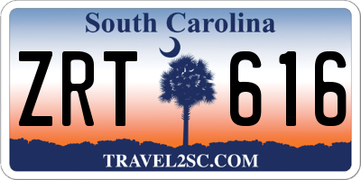 SC license plate ZRT616