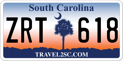 SC license plate ZRT618