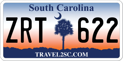 SC license plate ZRT622