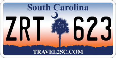 SC license plate ZRT623