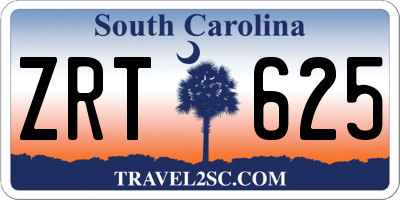 SC license plate ZRT625