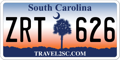 SC license plate ZRT626