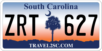 SC license plate ZRT627