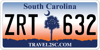 SC license plate ZRT632