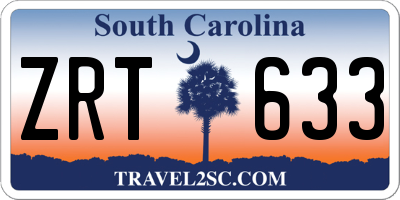 SC license plate ZRT633